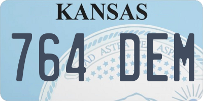 KS license plate 764DEM