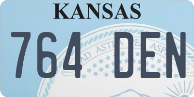 KS license plate 764DEN
