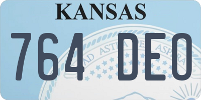 KS license plate 764DEO