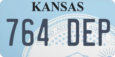 KS license plate 764DEP