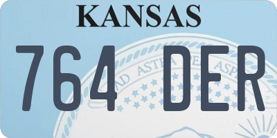 KS license plate 764DER