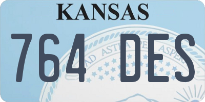 KS license plate 764DES