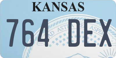 KS license plate 764DEX