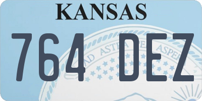 KS license plate 764DEZ