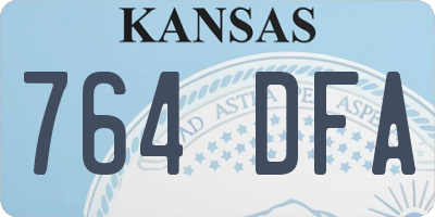 KS license plate 764DFA