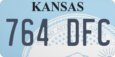 KS license plate 764DFC