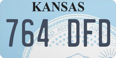 KS license plate 764DFD