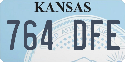 KS license plate 764DFE