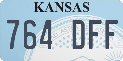KS license plate 764DFF