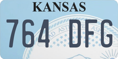 KS license plate 764DFG