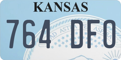 KS license plate 764DFO