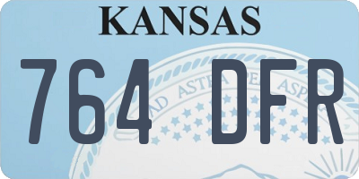 KS license plate 764DFR