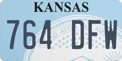 KS license plate 764DFW