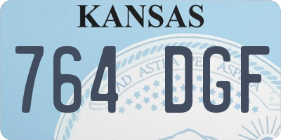 KS license plate 764DGF