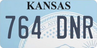 KS license plate 764DNR