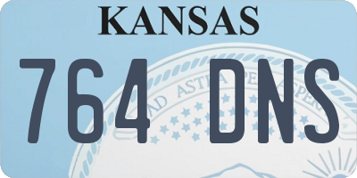 KS license plate 764DNS