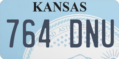 KS license plate 764DNU