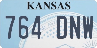 KS license plate 764DNW