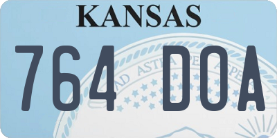KS license plate 764DOA