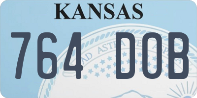 KS license plate 764DOB