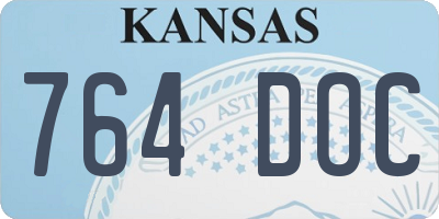 KS license plate 764DOC