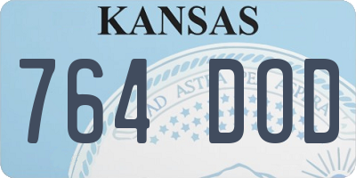 KS license plate 764DOD