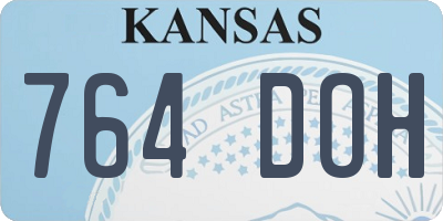 KS license plate 764DOH