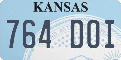 KS license plate 764DOI