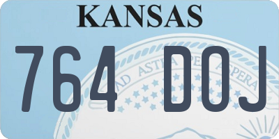 KS license plate 764DOJ