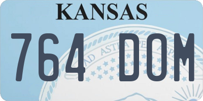 KS license plate 764DOM