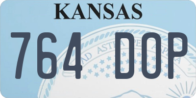 KS license plate 764DOP