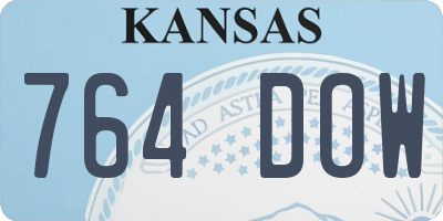 KS license plate 764DOW