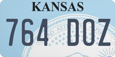 KS license plate 764DOZ