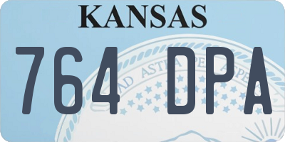 KS license plate 764DPA