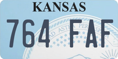 KS license plate 764FAF