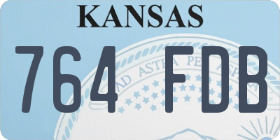 KS license plate 764FDB