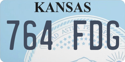 KS license plate 764FDG