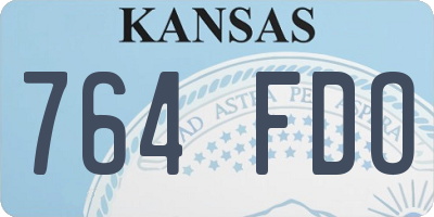 KS license plate 764FDO