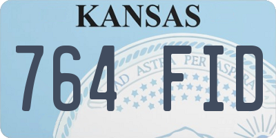 KS license plate 764FID