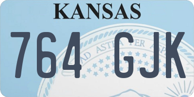 KS license plate 764GJK
