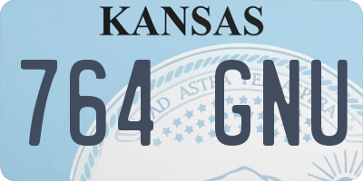 KS license plate 764GNU