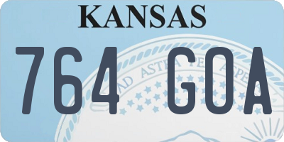KS license plate 764GOA