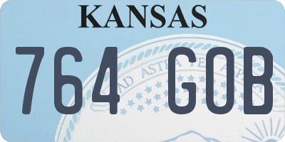 KS license plate 764GOB