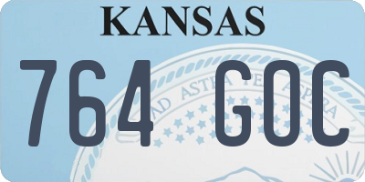 KS license plate 764GOC