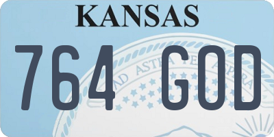 KS license plate 764GOD