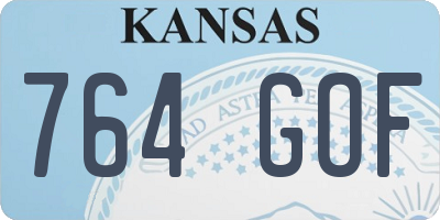 KS license plate 764GOF