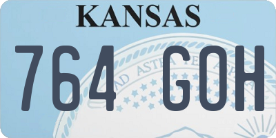 KS license plate 764GOH