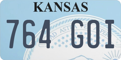 KS license plate 764GOI