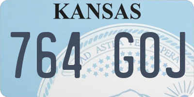 KS license plate 764GOJ