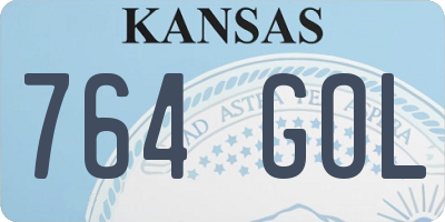 KS license plate 764GOL